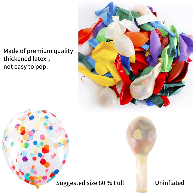 RUBFAC Rainbow Balloons Garland Arch Kit, 129pcs 12 Assorted Color Balloons Colorful Party Balloons for Birthday Party Baby Shower Decoration - Image 3