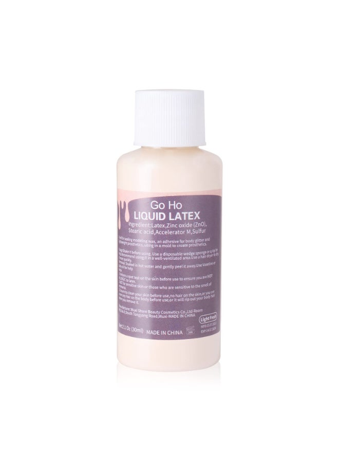 Go Ho Liquid Latex SFX Makeup1 ozHalloween Monster Zombie MakeupQuick Drying MultiPurpose Liquid Face Paint for Scar Wound Peeling Skin Wrinkles Stipples Burns BlistersLight Flesh - Image 2