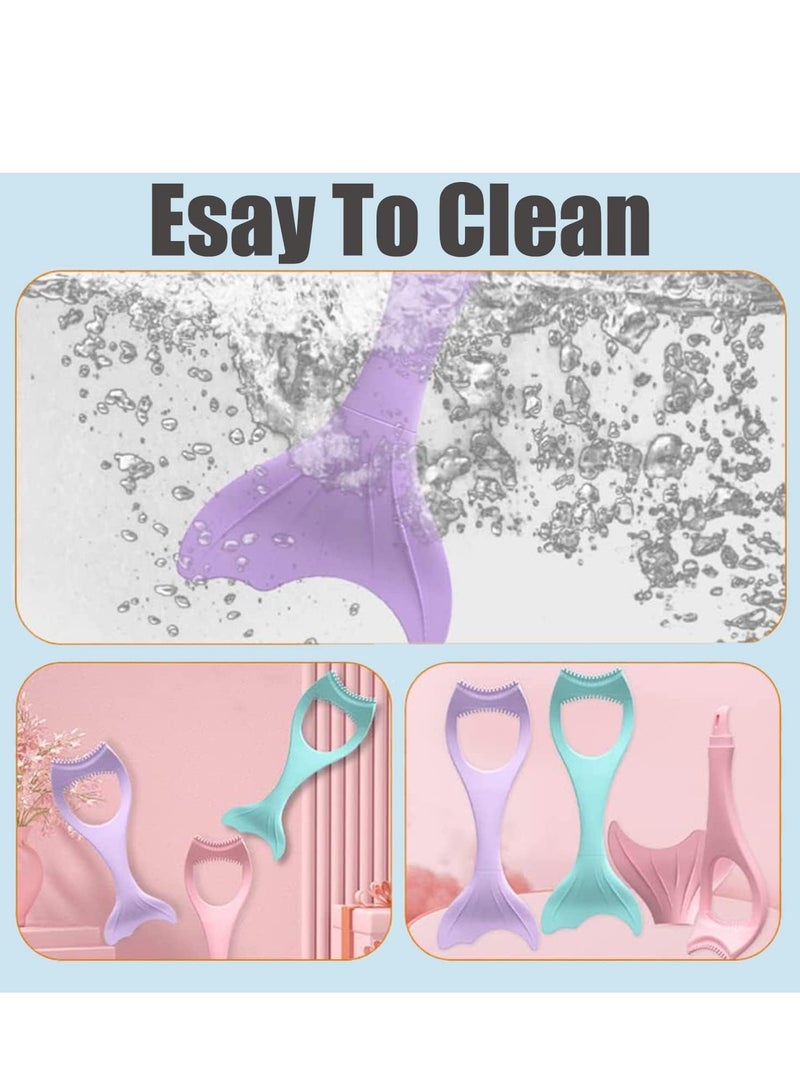 Captaintech Mascara Guard, Silicone Mermaid Mascara Shield Applicator, Eyelash Comb Cosmetic Tool, Reusable Makeup Eyelash Tool, Detachable 3 Pcs - Image 5