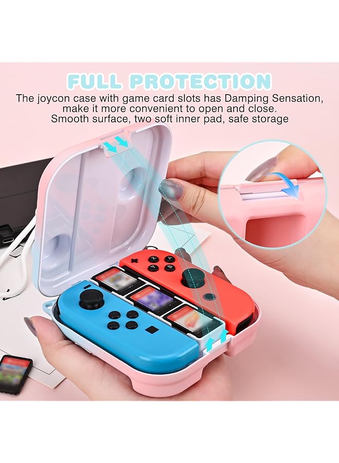 NALACAL حافظة تخزين لجهاز Switch/Switch Oled Joycon حافظة متينة مقاومة للماء والغبار مع 3 فتحات لبطاقات الألعاب وحبل واحد واقٍ صلب محمول للسفر - Image 3