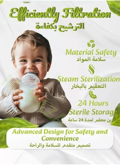 سي أم بير سخان زجاجات ElectBaby عالي السعة مع شاشة LCD، سخان حليب سريع متعدد الوظائف مع عرض الوقت، يناسب 4-6 زجاجات، تحكم دقيق في درجة الحرارة، زر لمس ومعقم بخاري كبير السعة  - Image 4