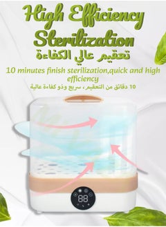 سي أم بير سخان زجاجات ElectBaby عالي السعة مع شاشة LCD، سخان حليب سريع متعدد الوظائف مع عرض الوقت، يناسب 4-6 زجاجات، تحكم دقيق في درجة الحرارة، زر لمس ومعقم بخاري كبير السعة  - Image 2