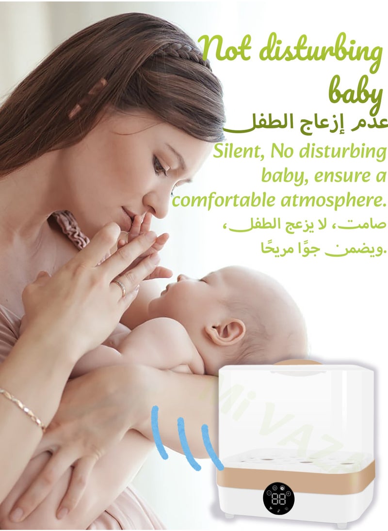 سي أم بير - سخان زجاجات ElectBaby عالي السعة مع شاشة LCD، سخان حليب سريع متعدد الوظائف مع عرض الوقت، يناسب 4-6 زجاجات، تحكم دقيق في درجة الحرارة، زر لمس ومعقم بخاري كبير السعة - Image 1
