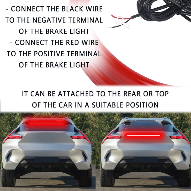 Aokdom 35inch Car Brake Light Strip,12V High Mount Third Brake Light Led Strip Lights,Waterproof Tailgate Light Bar Red Led Lights with High Brightness Light Beads for Car Truck SUV - Image 5