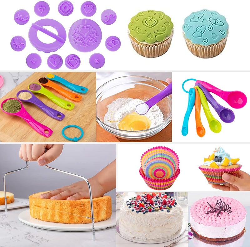 Nifogo Cake Decorating Supplies Kit Tools 356pcs, Baking Accessories with Cake Turntable, Pastry Piping Bag, Piping Icing Tips for Beginners - Image 4