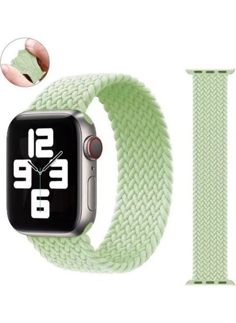 Braided Solo Loop Stretchy Strap Compatible with Apple Watch Band SE 40/38mm iWatch Series 7/6/5/4/3/2/1 pistachio