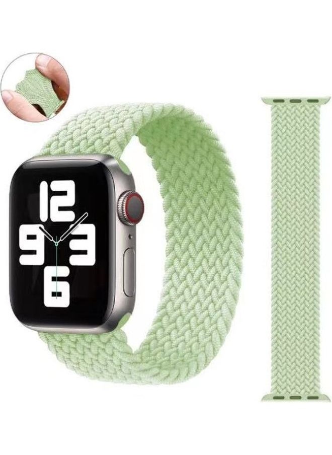 NIBEMINENT - Braided Solo Loop Stretchy Strap Compatible with Apple Watch Band SE 40/38mm iWatch Series 7/6/5/4/3/2/1 pistachio - Image 1