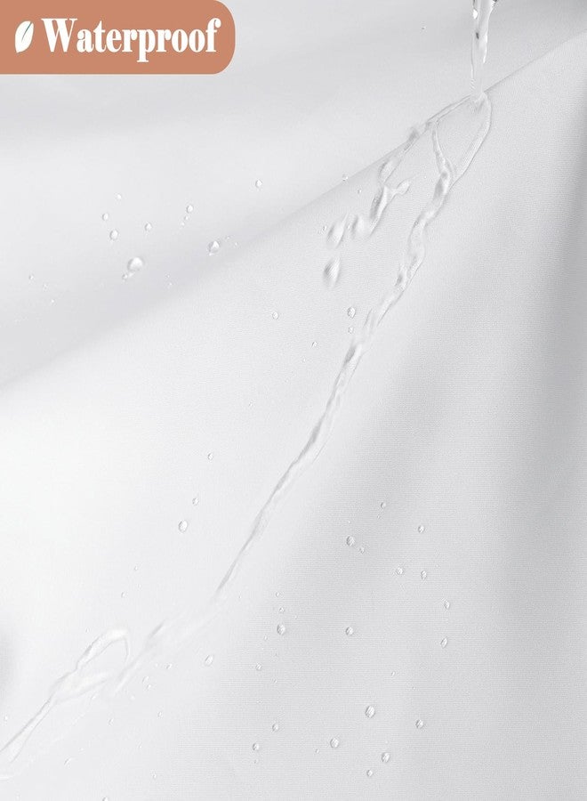 UFRIDAY Extra Long Shower Curtain 72 x 84 inch,White Fabric Shower Curtain with Mesh Window Polyester Simple Stylish Hotel Quality Cloth Shower Curtains Long 84 inch - Image 5
