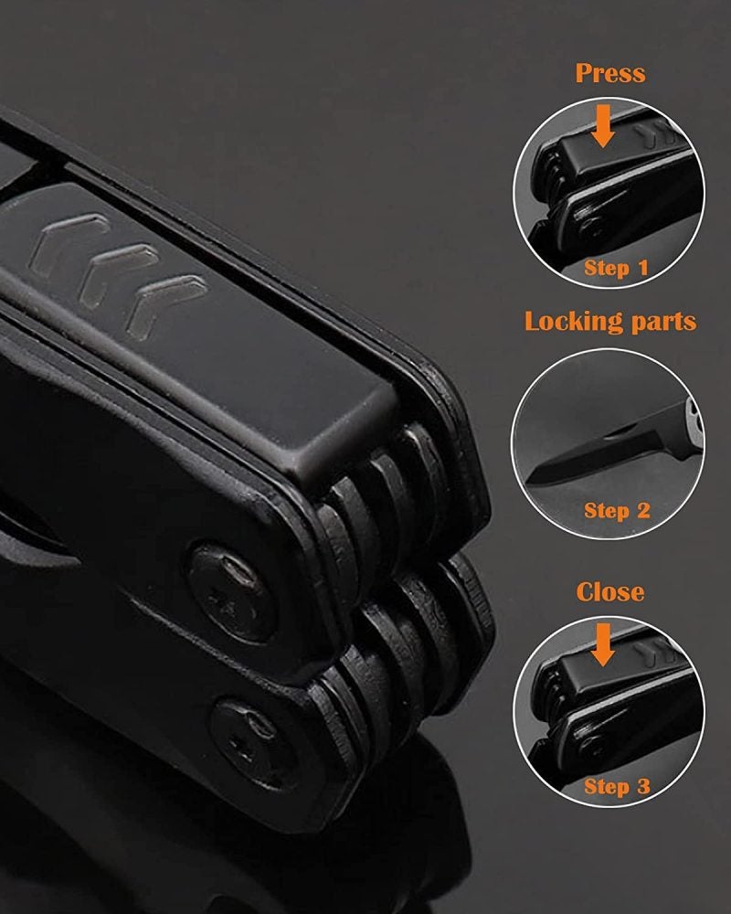 9-In-1 Multitool Scissors: Black Oxide Coating Safety Lock Portable 4.17 Inch 10.44 Ounce Emergency Tool - Survival Tool for Outdoor Hiking Camping Hunting Home Emergency Rescue - Image 5