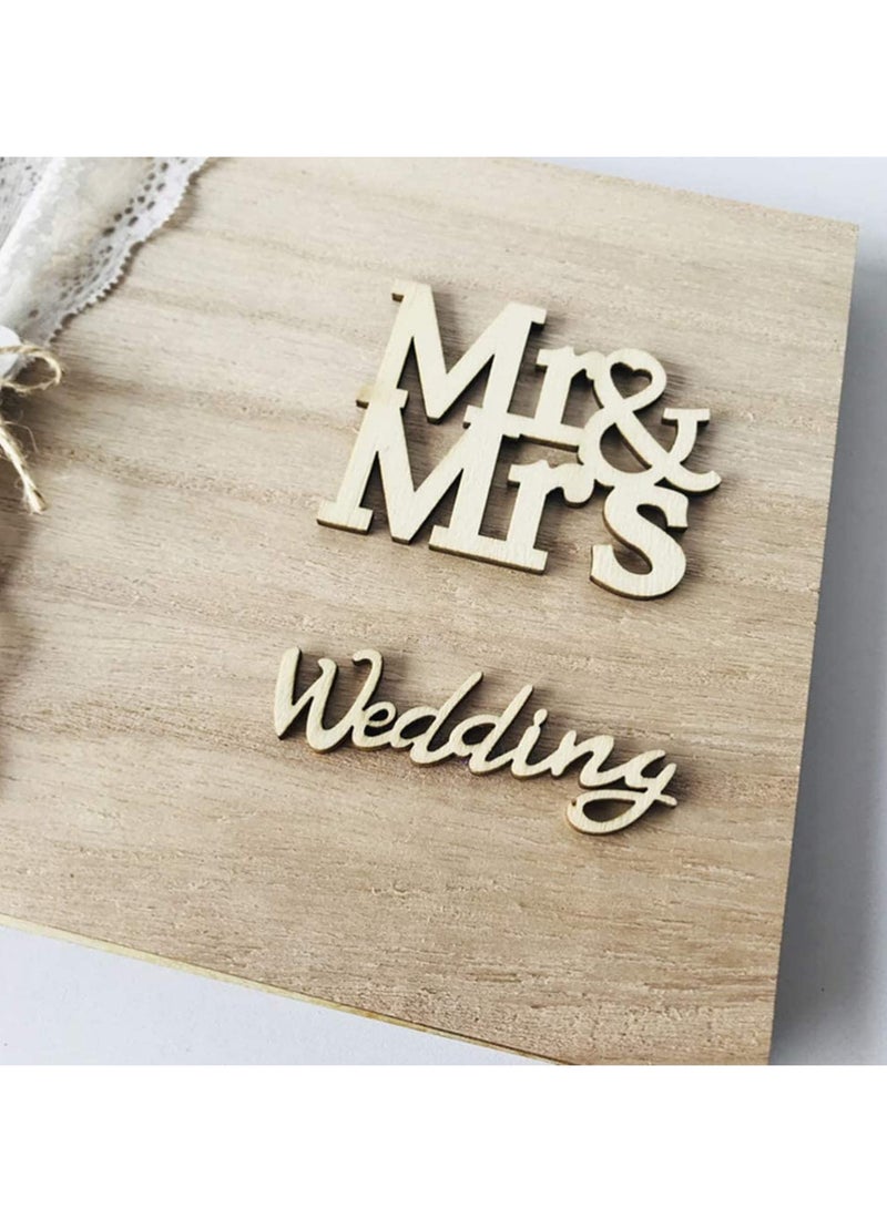 Zikra Wedding Guest Book 30 Pages Retro Wooden Diy Sign - Blank NO Lines-In Message Guestbook Gift For Engagement Birthday Ceremony - Image 3