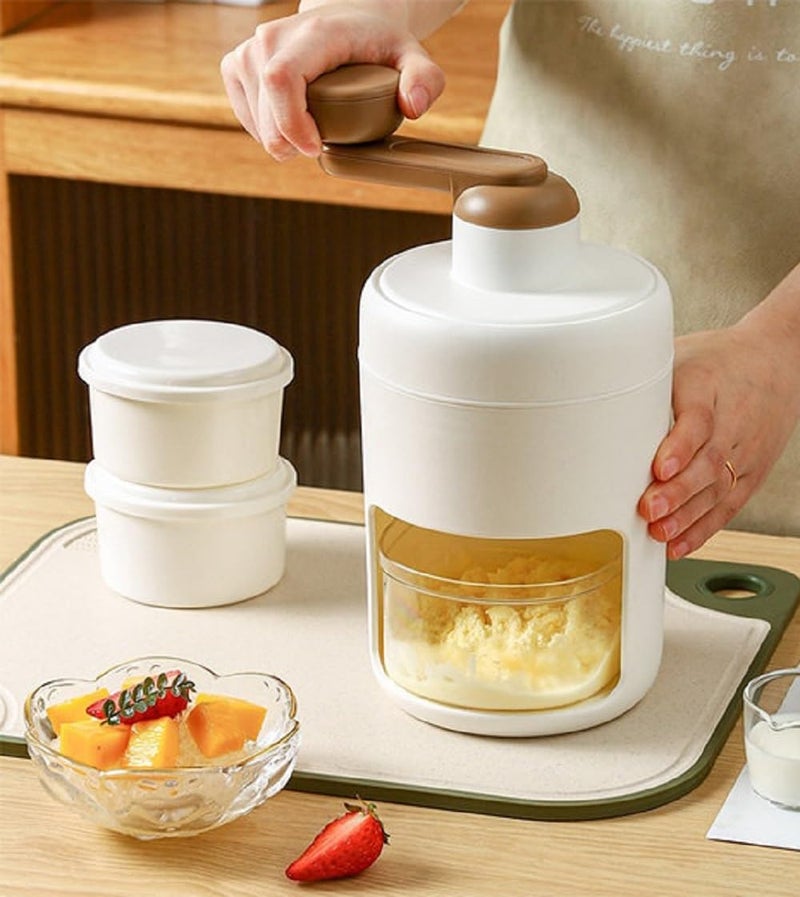 N M Z N M Z Manual ice Crusher Gola Maker ice Grinder for Home Hotel Restaurant White 1Pc  - Image 2