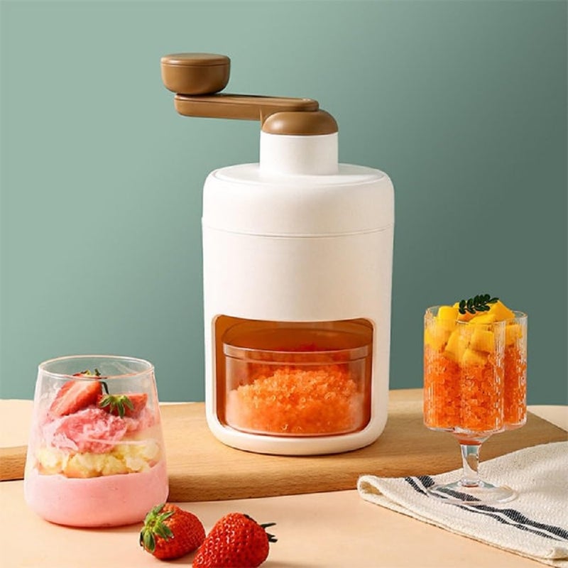 N M Z N M Z Manual ice Crusher Gola Maker ice Grinder for Home Hotel Restaurant White 1Pc  - Image 3