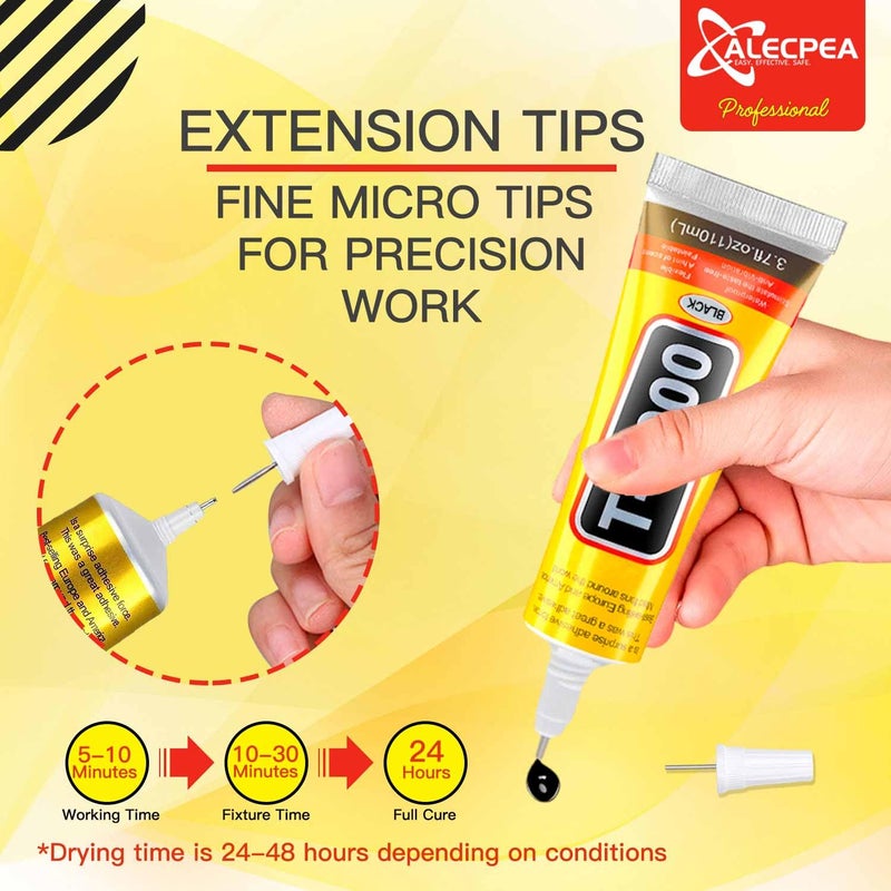ALECPEA Upgrade T-7000 Black Adhesive Glue - 2PCS 15ml | High-Performance Waterproof Adhesive for Precision Repairs, Perfect for Phone, Electronics, Jewelry, and Crafts - Image 4