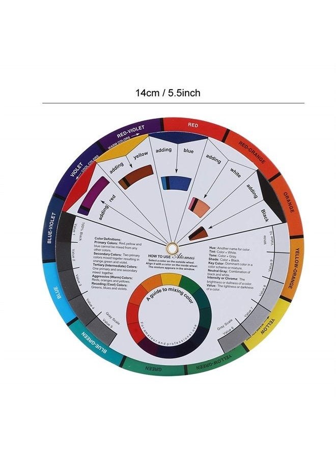 Unibell - Color Wheel, Color Mixing Learning Guide Art Class Tool Color Wheels Tattoo Ink Color Wheel Diagram Tattoo Pigment Mix Color Guide for Permanent Eyebrow Lips Tattoo - Image 1