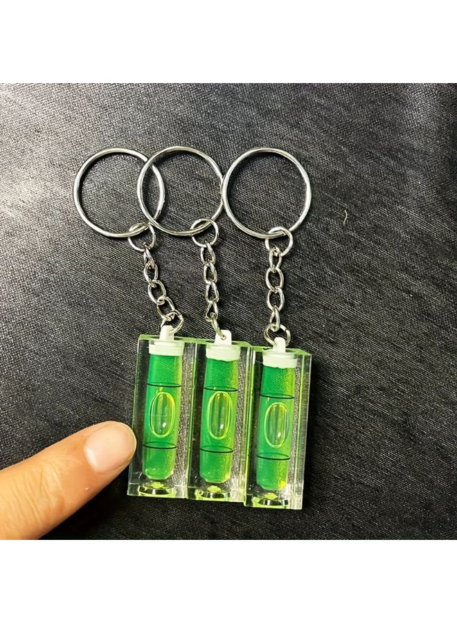 Green Bubble Level Keychain Square Spirit Level Portable Acrylic Measuring Tool For DIY - Image 2