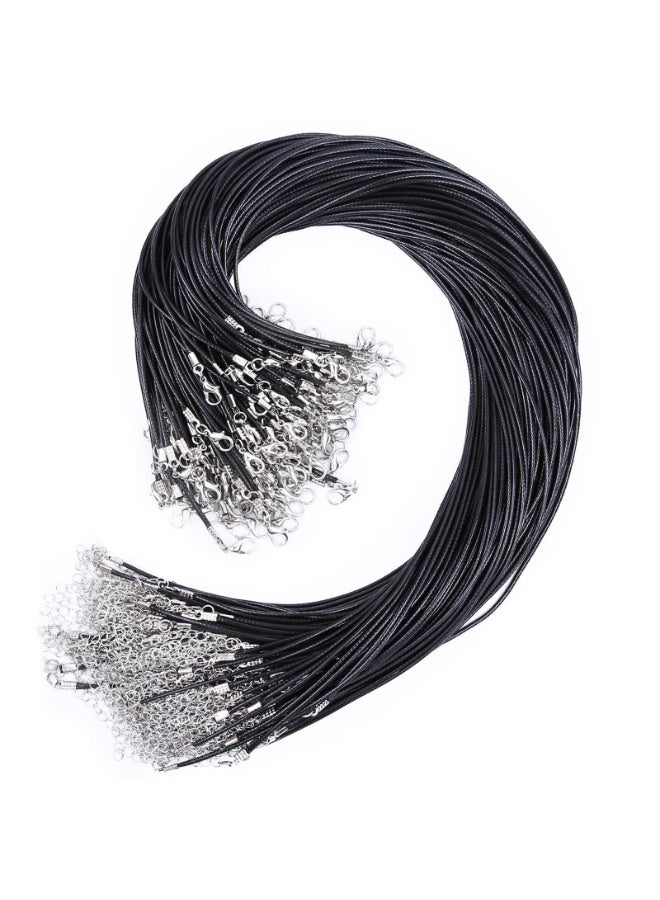 SUNSAR 50Pcs Waxed Necklace Cord Necklace Rope String with Clasp for DIY Bracelet Pendant Jewelry Making - Image 1
