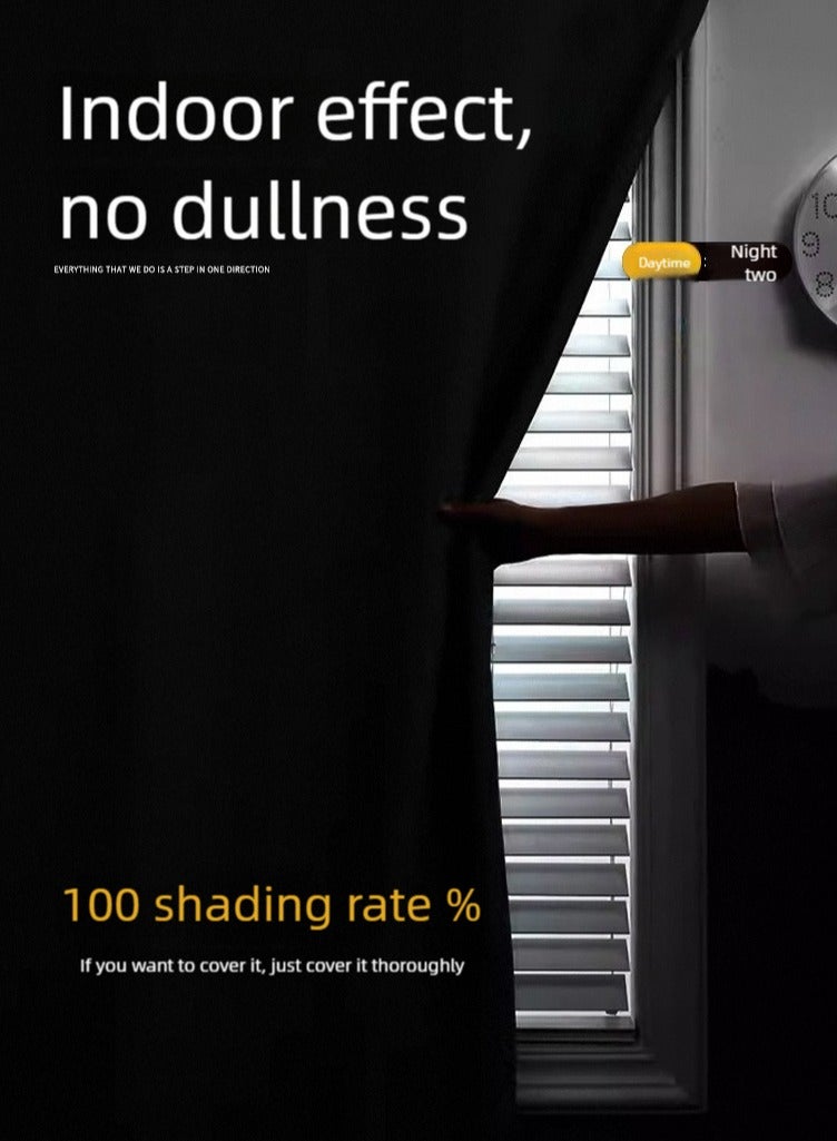 Namalu 100% Blackout Curtain, Self-adhesive and Portable, Easy to install, Sun Protection, Heat Insulation, Privacy Protection, Short Length, Suitable for Various Room Types, Bedroom Curtains, Bedroom Decoration, Modern Curtains - Image 2