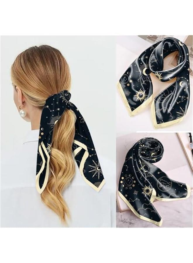 Arabest Scarf Silk Feeling Square Satin Head Hair Scarf Wrap 27.5 Inches Headwear Aesthetic Cute Decoration Women Girls - Image 4