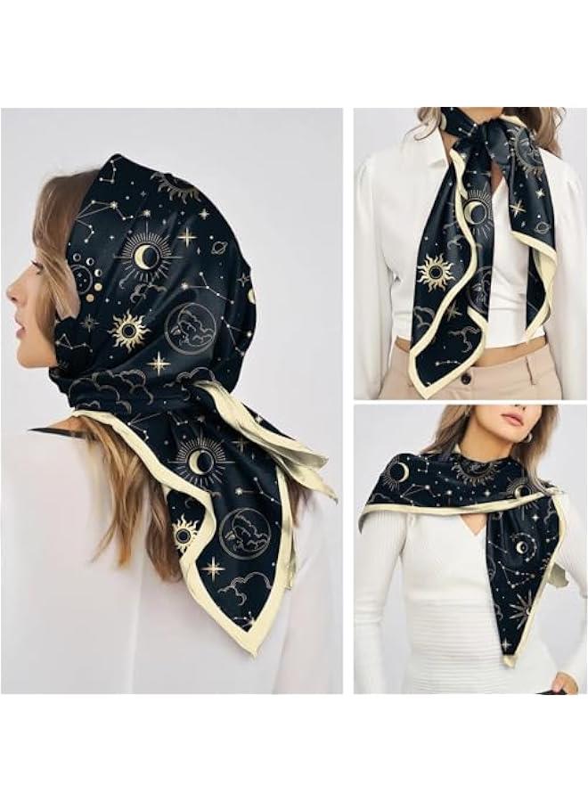Arabest Scarf Silk Feeling Square Satin Head Hair Scarf Wrap 27.5 Inches Headwear Aesthetic Cute Decoration Women Girls - Image 5
