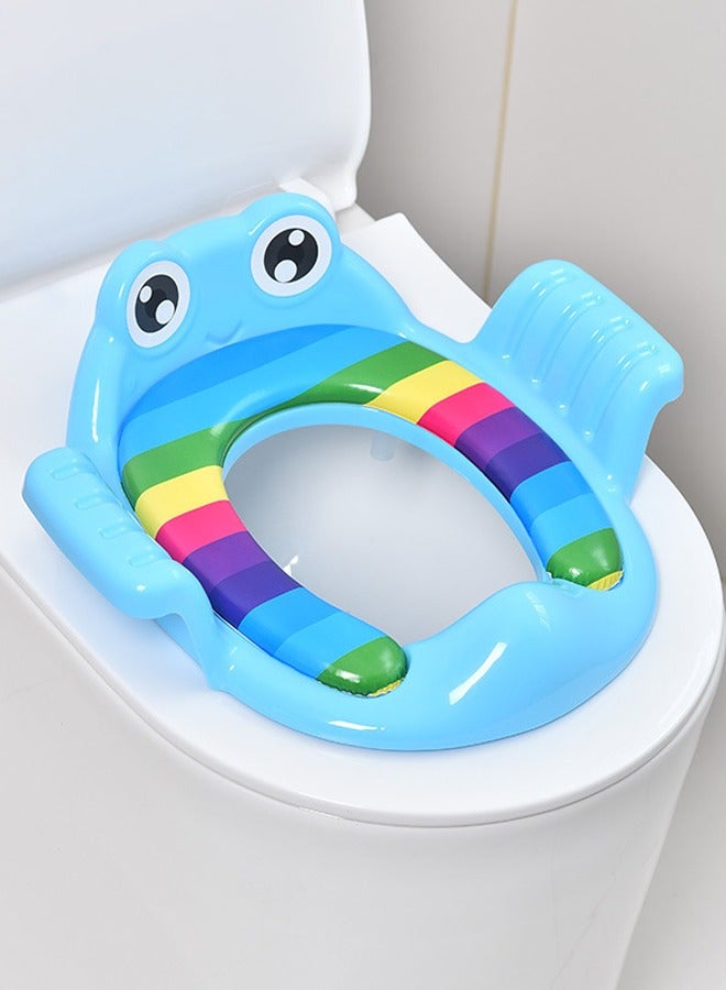 Vividorad Baby Potty Training Seat for Boys and Girls With Handles, Fits Round & Oval Toilets, Non-Slip with Splash Guard, Child Kids Potty Seat Toilet Seat Attachment, Safe Guard Non-Slip Rubber Rim, Child Toilet Seat, Baby Toilet Reducers, Child Toilet Seat with Armrest, for Ages 18 Months and Up Baby Boys Girls Toddlers Kids Infants - Image 1