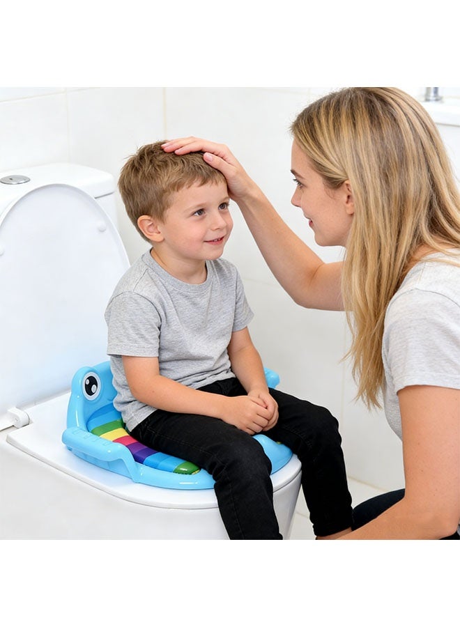 Vividorad Baby Potty Training Seat for Boys and Girls With Handles, Fits Round & Oval Toilets, Non-Slip with Splash Guard, Child Kids Potty Seat Toilet Seat Attachment, Safe Guard Non-Slip Rubber Rim, Child Toilet Seat, Baby Toilet Reducers, Child Toilet Seat with Armrest, for Ages 18 Months and Up Baby Boys Girls Toddlers Kids Infants - Image 3