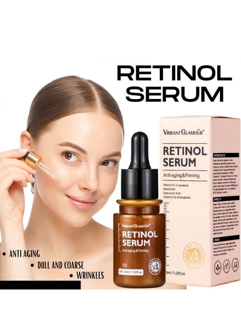 Vibrant Glamour - 1PCS VIBRANT GLAMOUR Anti Aging Retinol Serum ，Face Cream Collagen Anti-Aging，Collagen Firming Serum, Melasma Lightening Anti-wrinkle Cream, Skin Tightening Lifting Hydrating，Double Chin Reducer - Image 1