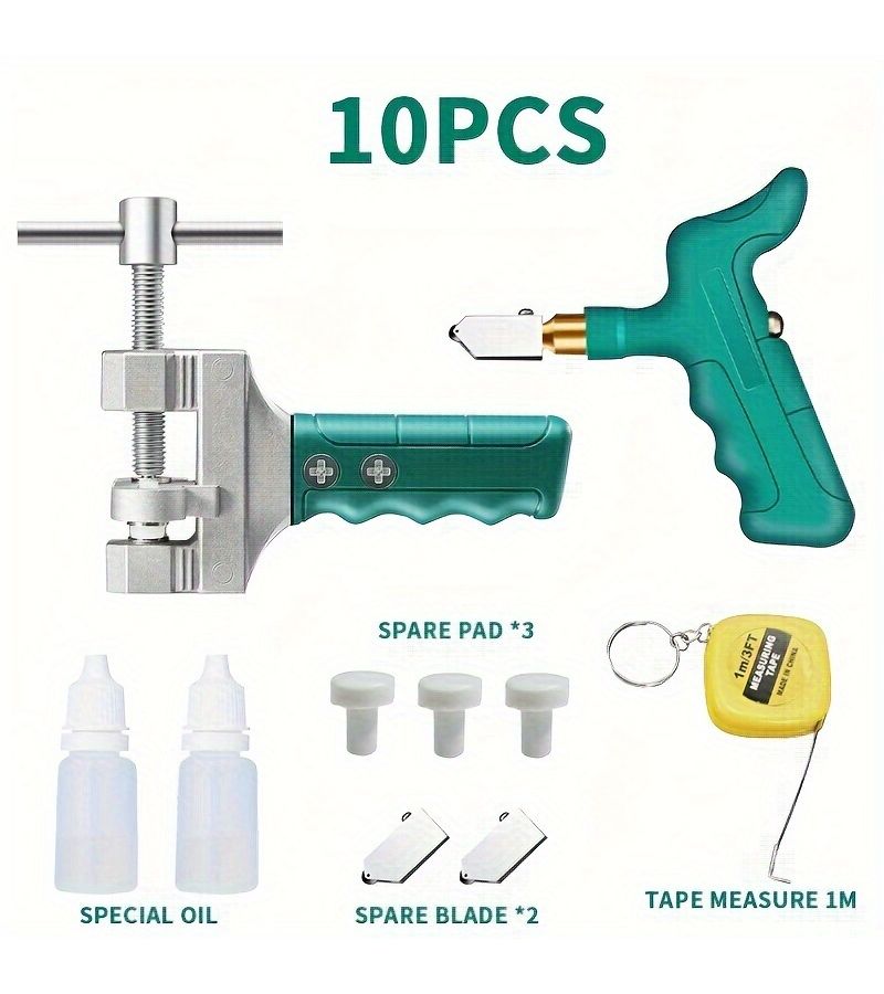 10pcs Tile Cutter Set with Professional Diamond Glass Breaker Pliers Split Glass Divider Simple Style for Ceramic And Glass Tile Cutting Tools - Image 1