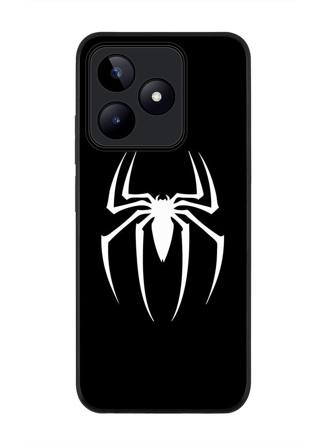 Stylizedd Rugged Black edge case for Realme C51 / Realme Note 50 4G, Slim fit Case Flexible Anti Drop TPU Gel Thin Cover - Spidermark (Black) - Image 1