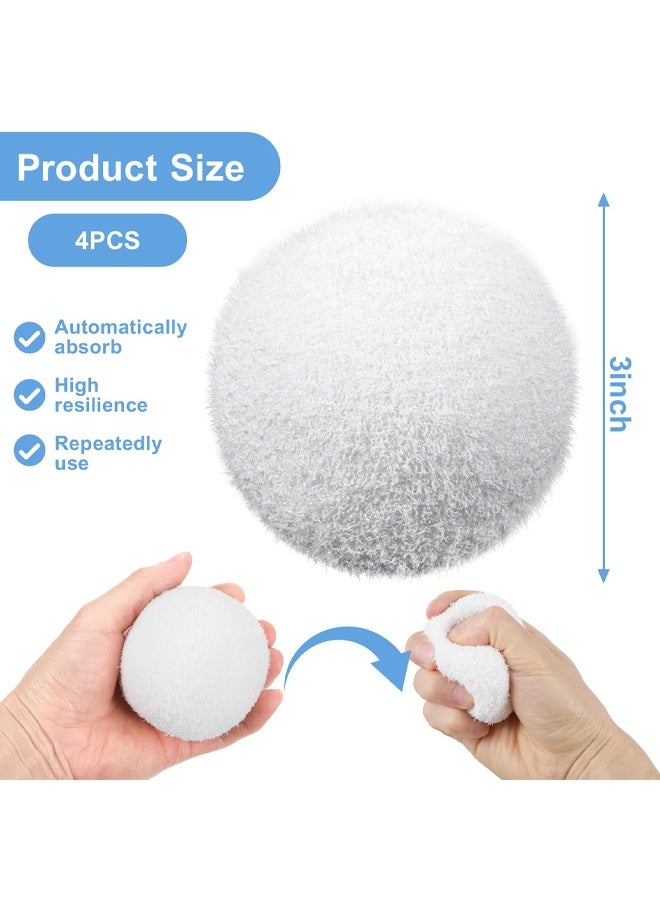 4 Pack Scum Balls for Spas Hot Tub and Pool, 3 Inch Hot Tub Scum Absorber, Reusable Pool Filter Balls, White Washable Hot Tub Oil Scum Absorber, Hot Tub Accessories - Image 2