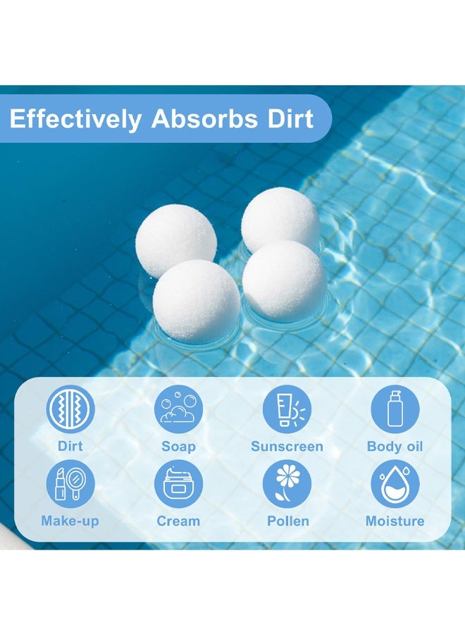 4 Pack Scum Balls for Spas Hot Tub and Pool, 3 Inch Hot Tub Scum Absorber, Reusable Pool Filter Balls, White Washable Hot Tub Oil Scum Absorber, Hot Tub Accessories - Image 3