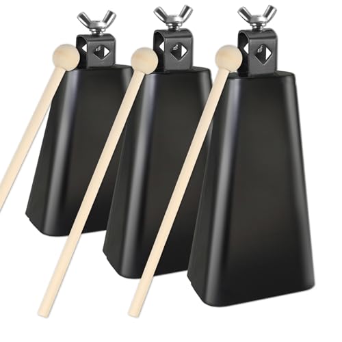 GOGHOST Steel Cowbell with Stick, Noise Makers Hand Metal Percussion Cow Bells for Drum Set (8") - Image 5