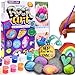 Made By Me Rock Art Kit Rock Painting Arts and Crafts Kit Includes 3 Pounds of Rocks and 12 Paints Great Summer Activity or Birthday Party Fun Perfect Outside Craft Idea for Kids Ages 6 7 8 9 - Image 2