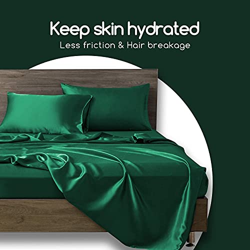 BHUMLO Satin Silk Pillow Covers for Hair | Satin Pillow Covers for Hair and Skin 2Pack | Silk Pillow Case (Green) - Image 3