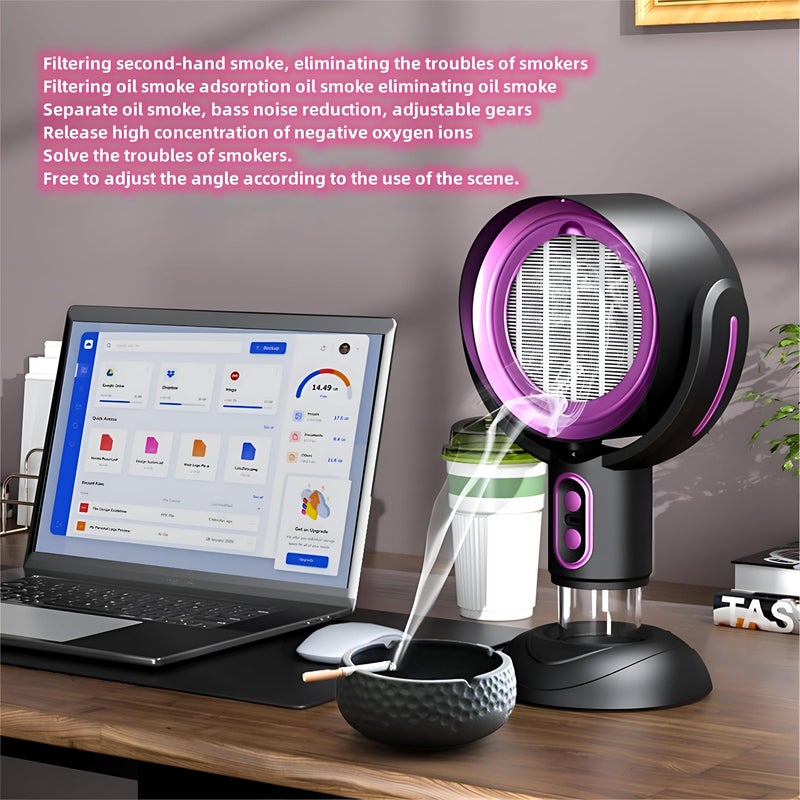 Desktop Air Purifier Hoods - Practical Air Purifier Quickly Purify Odors, Smoke, Bacteria Using Negative Ion Technology, Compact and Stylish Design for Offices and Homes - Image 4