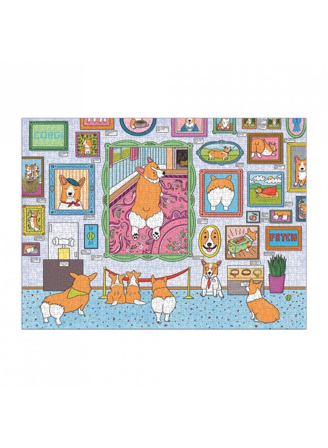 Galison Museum of The Corgi 1000 Piece Puzzle from Galison - 27" x 20" Jigsaw Puzzle, Fun and Colorful Artwork, Thick and Sturdy Pieces, for The Dog Lover in Your Life - Image 3