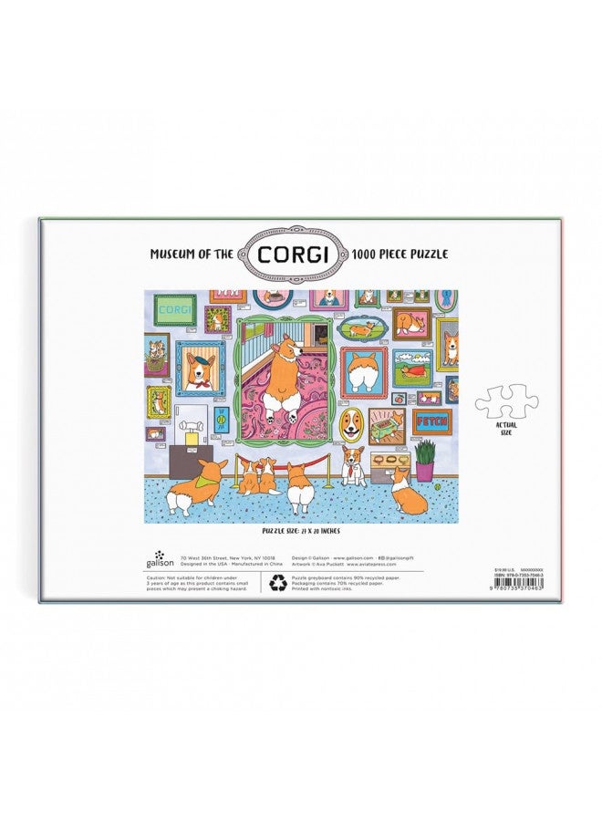 Galison Museum of The Corgi 1000 Piece Puzzle from Galison - 27" x 20" Jigsaw Puzzle, Fun and Colorful Artwork, Thick and Sturdy Pieces, for The Dog Lover in Your Life - Image 4