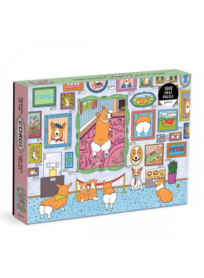Galison Museum of The Corgi 1000 Piece Puzzle from Galison - 27" x 20" Jigsaw Puzzle, Fun and Colorful Artwork, Thick and Sturdy Pieces, for The Dog Lover in Your Life - Image 1