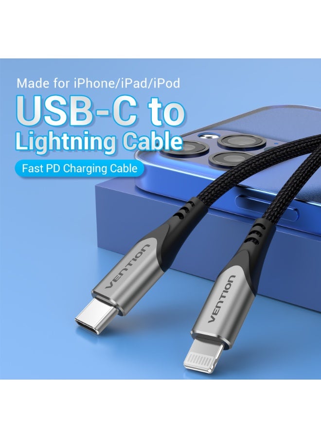 VENTION USB 2.0 C to Lightning Cable   Gray Aluminum Alloy Type Model # TACHH - Image 2