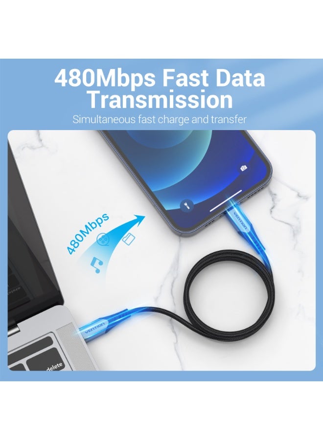 VENTION USB 2.0 C to Lightning Cable   Gray Aluminum Alloy Type Model # TACHH - Image 5