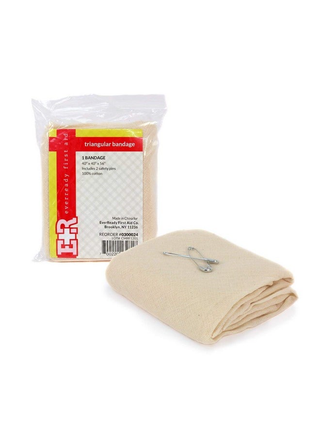 Ever Ready First Aid - Triangular Bandage, 40" X 40" X 56", 12 Count- 100% Cotton - Image 1