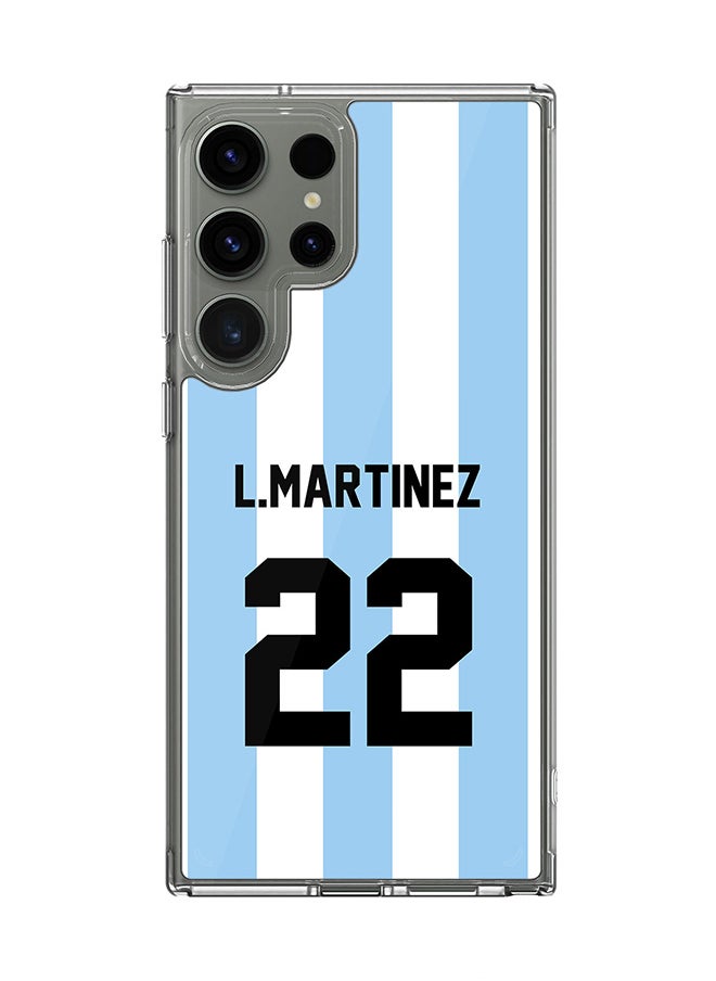 Stylizedd Classic Clear Case for Samsung Galaxy S23 Ultra ,Hybrid Soft Cover - Football Team - Argentina, Player Name - L.Martinez  - Image 1