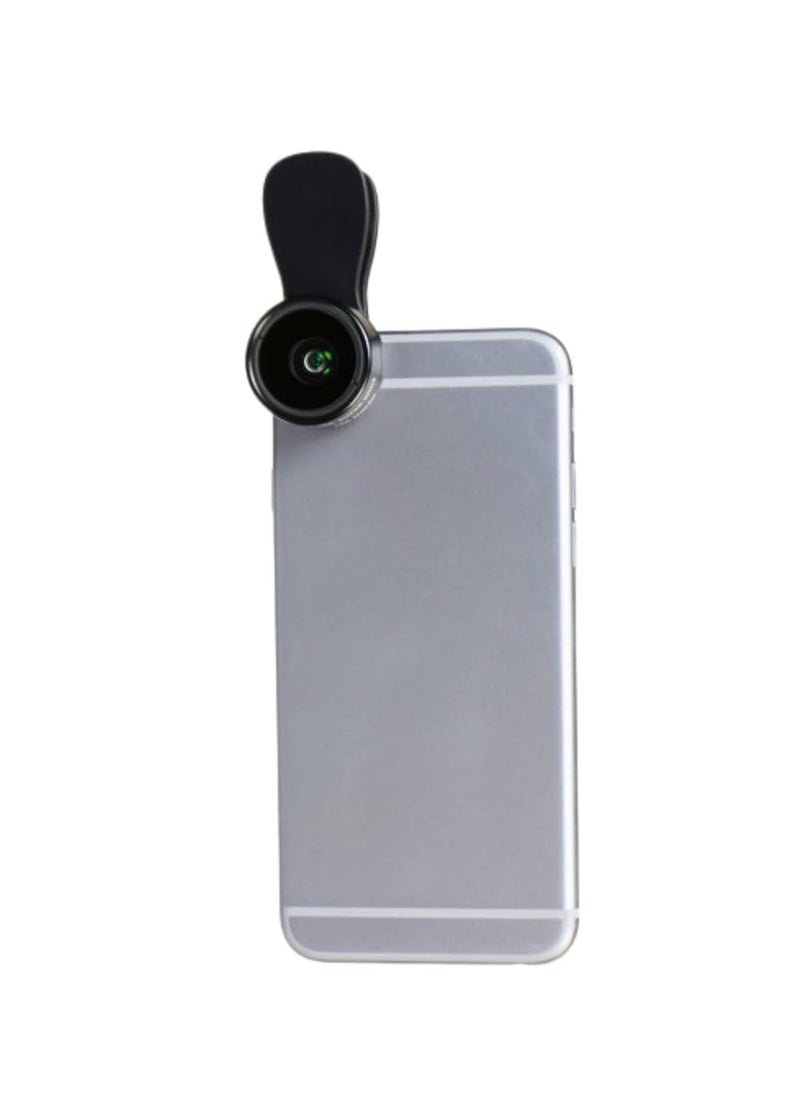 Generic - 3 in 1 Mobile Phone Camera Lens Kit Wide Angle Macro Fisheye Lens Portable Clip Design Photography for Smartphone Camera Travel Portrait Landscape (Black Red) - Image 1