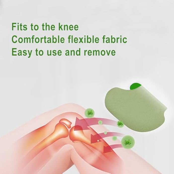Herbal Knee Patches, 48PCS Natural Wormwood Ginger Heat Patches and Knee Sleeves for Knee, Back, Neck, Shoulder - Image 5