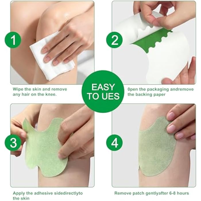 Herbal Knee Patches, 48PCS Natural Wormwood Ginger Heat Patches and Knee Sleeves for Knee, Back, Neck, Shoulder - Image 3