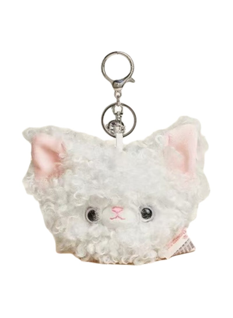 Cute Kitten Plush Keychain, Kitten Gift Pendant, Bag Accessories Decoration (Pure White Kitten Coin Purse) - Image 1
