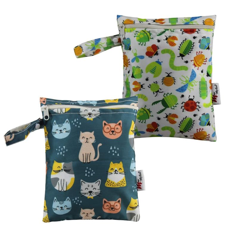Myfav MY FAV Wet Dry Travel Laundry Bag Pack of 2| Water-Resistant Wet & Dry Pouch | Zipper Bag for Dirty Clothes; Bathing Suits; Gym Wear; Workout; Swimming & Travel Storage - Image 1