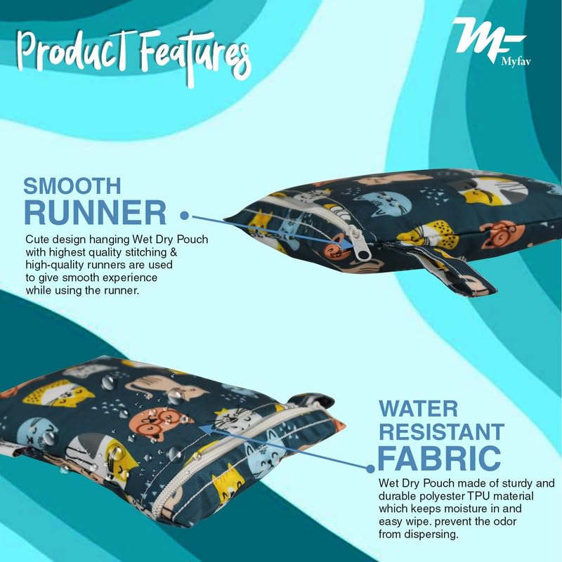 Myfav MY FAV Wet Dry Travel Laundry Bag Pack of 2| Water-Resistant Wet & Dry Pouch | Zipper Bag for Dirty Clothes; Bathing Suits; Gym Wear; Workout; Swimming & Travel Storage - Image 4