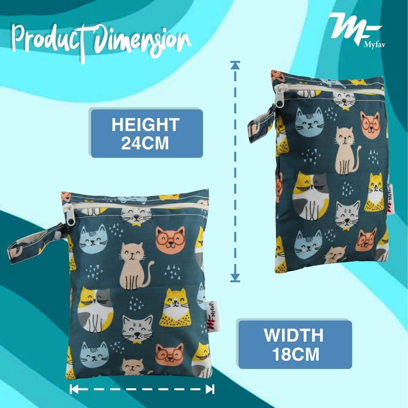 Myfav MY FAV Wet Dry Travel Laundry Bag Pack of 2| Water-Resistant Wet & Dry Pouch | Zipper Bag for Dirty Clothes; Bathing Suits; Gym Wear; Workout; Swimming & Travel Storage - Image 3