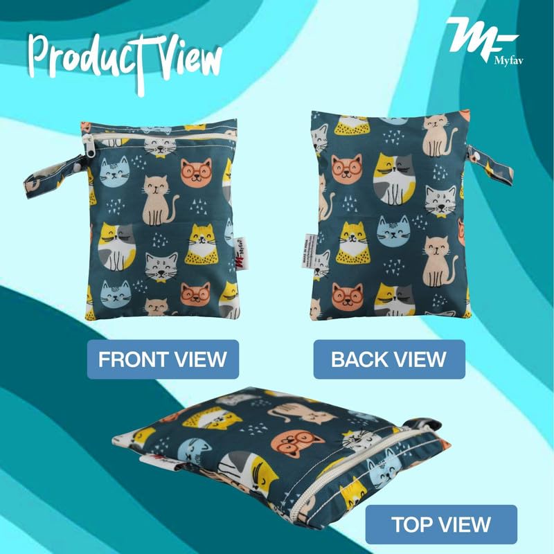 Myfav MY FAV Wet Dry Travel Laundry Bag Pack of 2| Water-Resistant Wet & Dry Pouch | Zipper Bag for Dirty Clothes; Bathing Suits; Gym Wear; Workout; Swimming & Travel Storage - Image 2