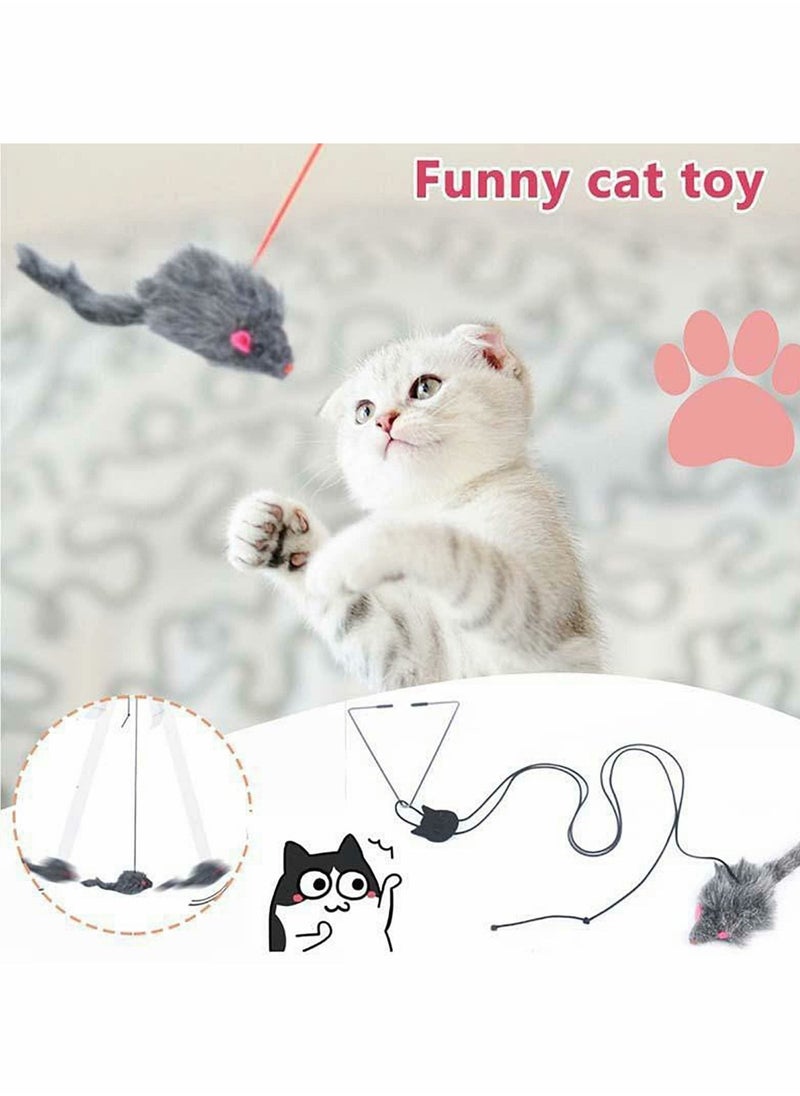 Excefore - Cat Toy Rope Mouse Play Supplies, Self-Excited Hanging Door Cat Toy Retractable Cat Toy Rope Mouse for Indoor Cats Kitten Play Chase Exercise, Kitten Fun Mental Physical Exercise Puzzle Kitten Toys - Image 1